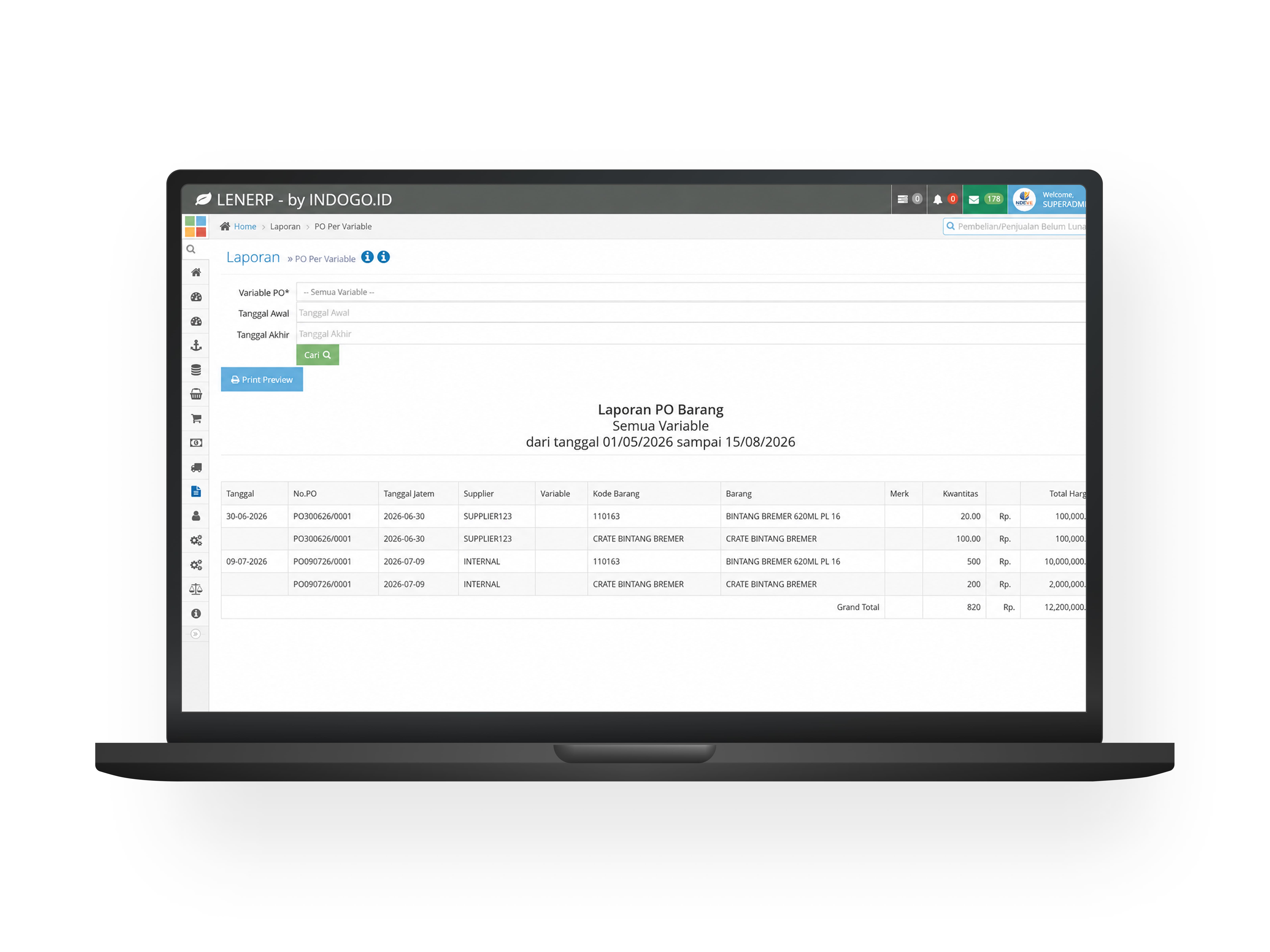 Inventory Management LenERP